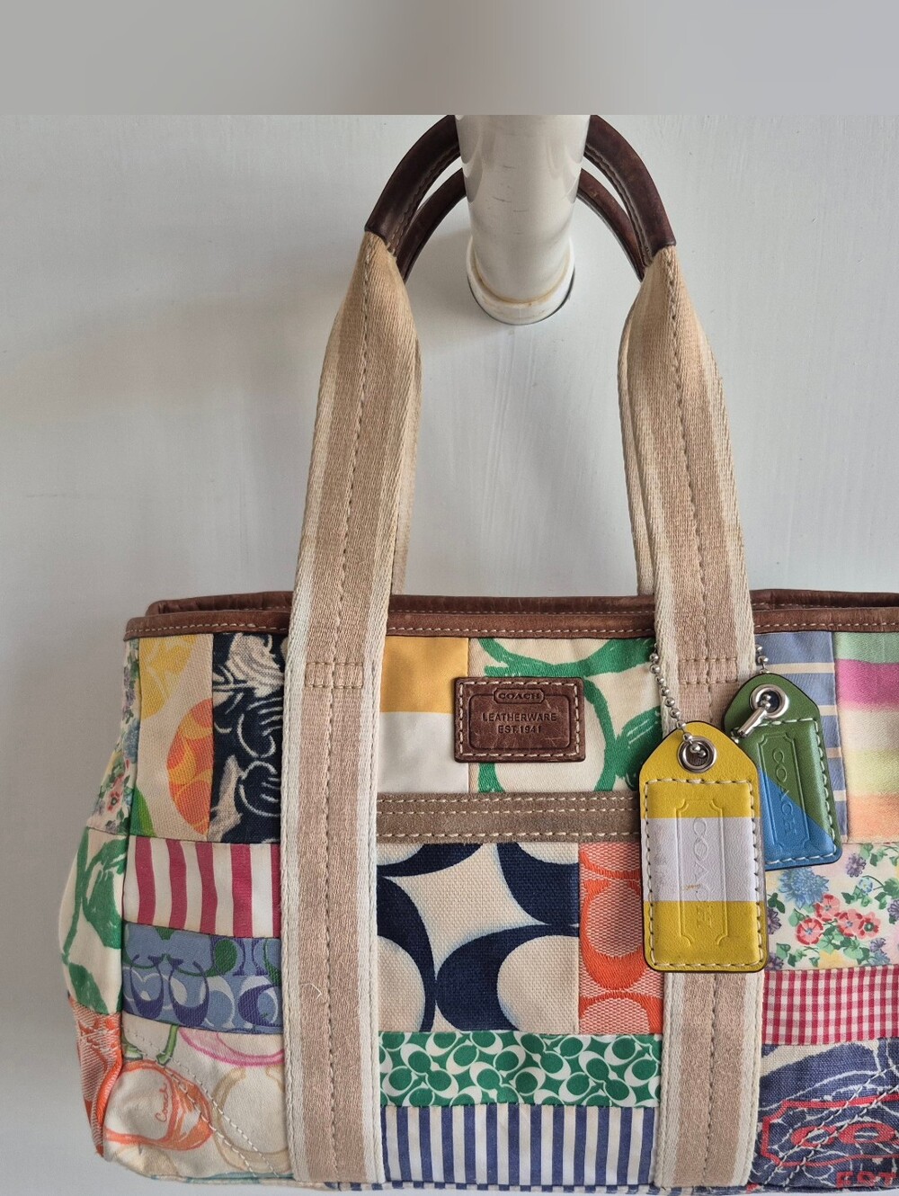 Coach Patchwork Canvas Tote Bag in Multicolor